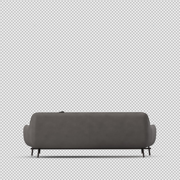 Renderização 3D de poltrona isométrica