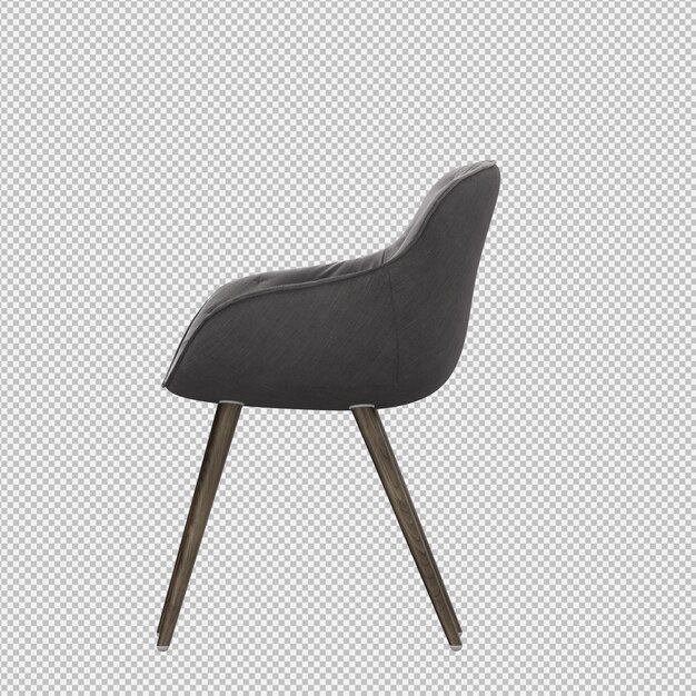 Renderização 3D de poltrona isométrica