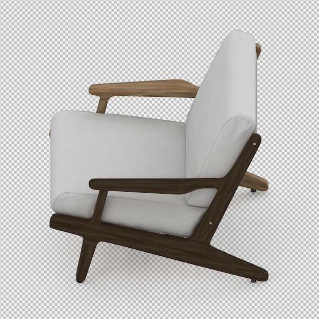 Renderização 3D de poltrona isométrica