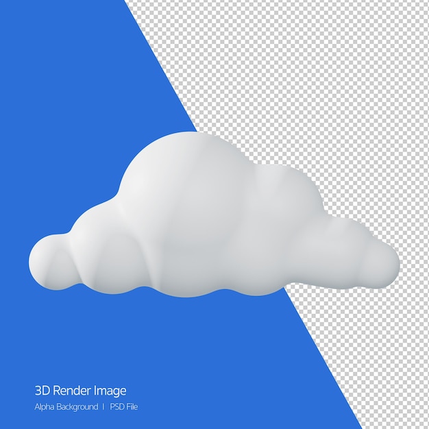 PSD renderização 3d de previsão do tempo 'nublado' isolado no branco.