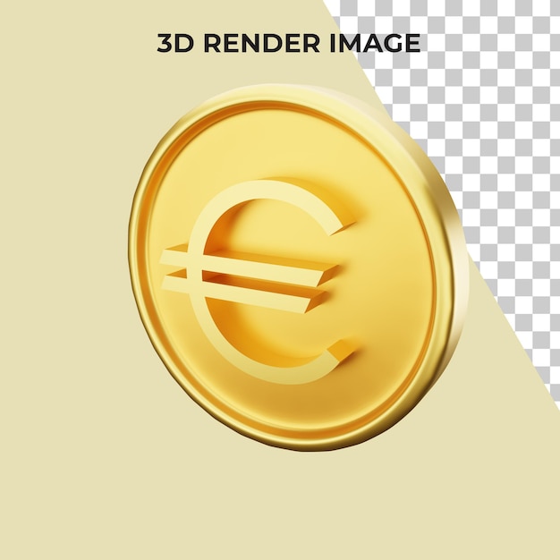 Renderização 3d de psd premium em moeda euro