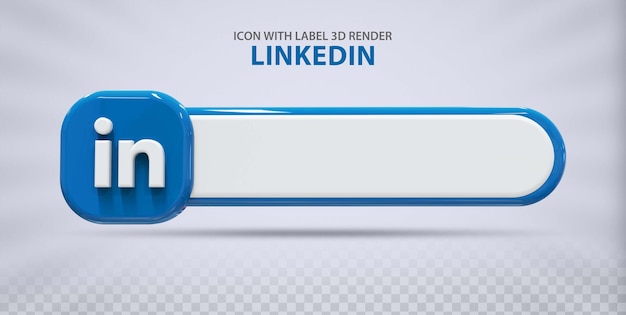 Renderização 3d de rótulo do Linkedin