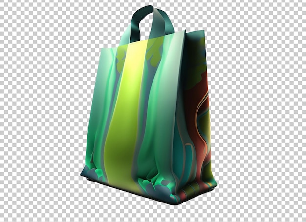 PSD renderização 3d de sacos de compras em fundo azul