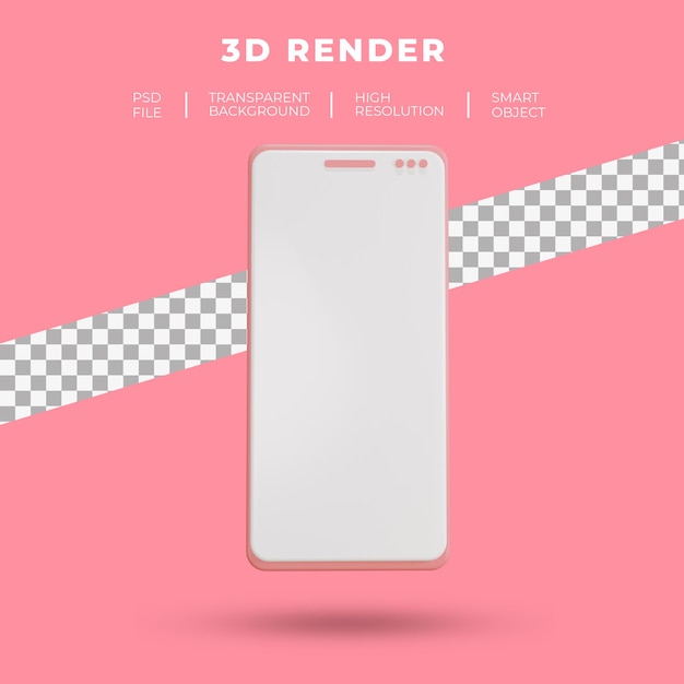 PSD renderização 3d de smartphone isolada