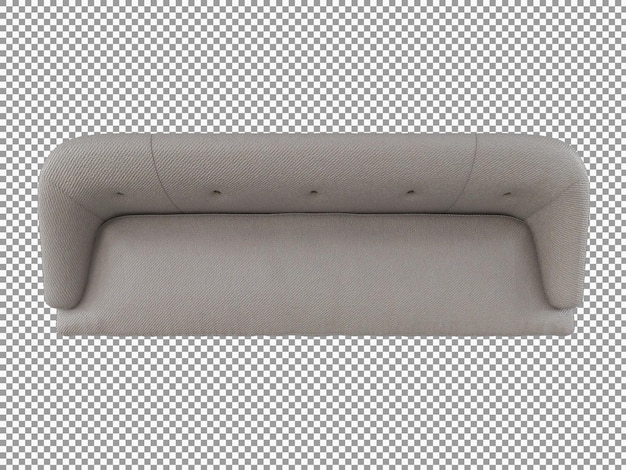 Renderização 3D de sofá de tecido moderno com interior de madeira isolado