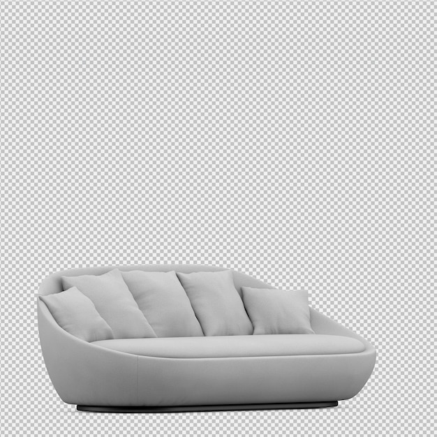 Renderização 3D de sofá isométrico