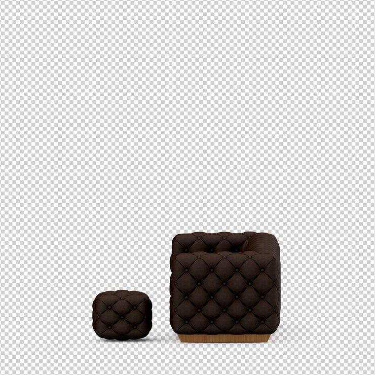 PSD renderização 3d de sofá isométrico