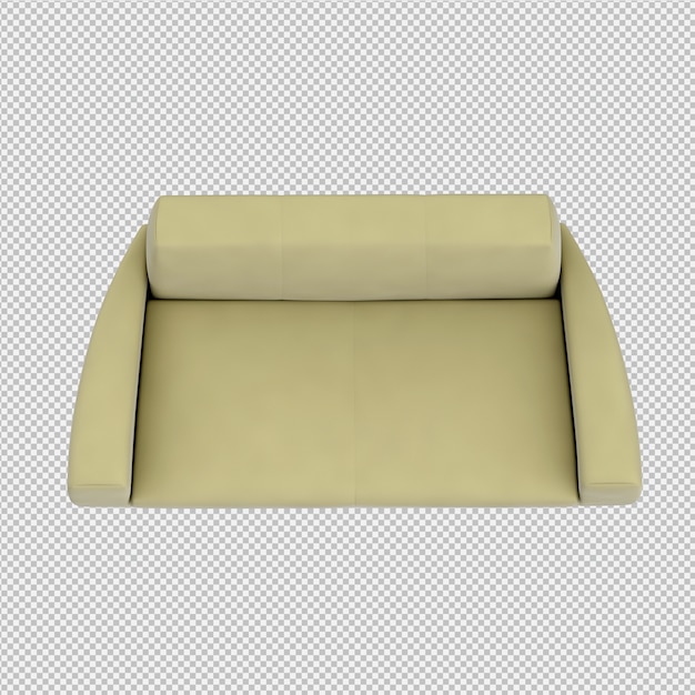 Renderização 3D de sofá isométrico