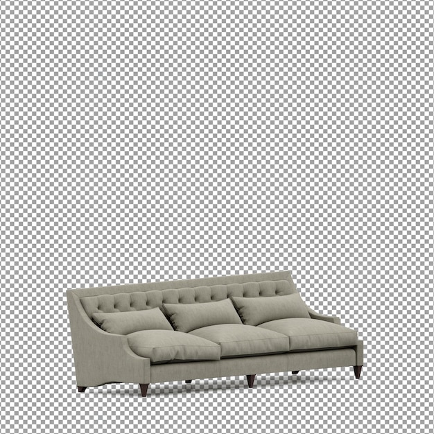 Renderização 3d de sofá minimalista isolado