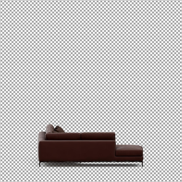 Renderização 3d de sofá minimalista isolado