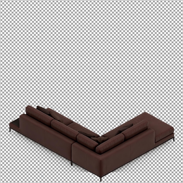 Renderização 3D de sofá minimalista isolado