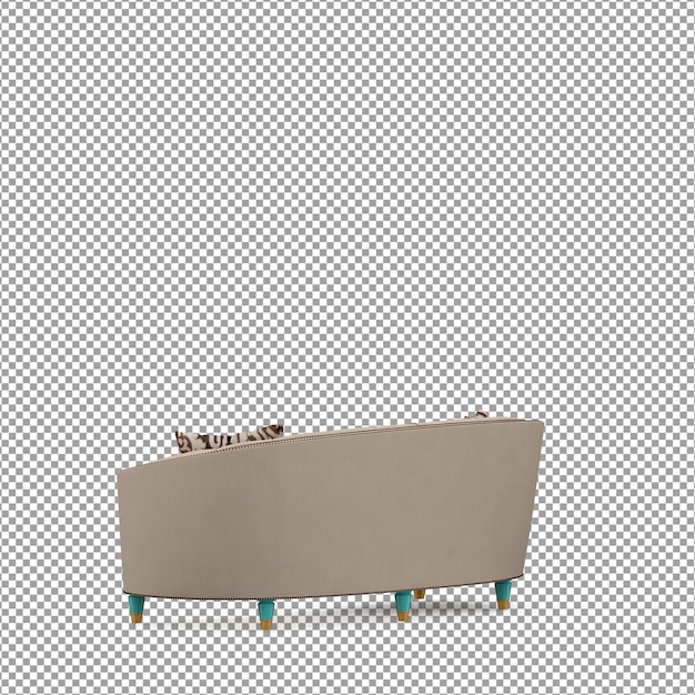 PSD renderização 3d de sofá minimalista isolado