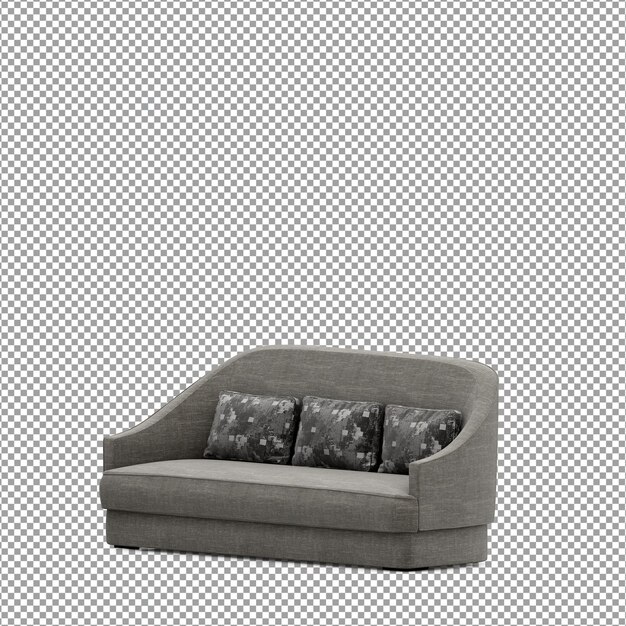 Renderização 3d de sofá minimalista isolado