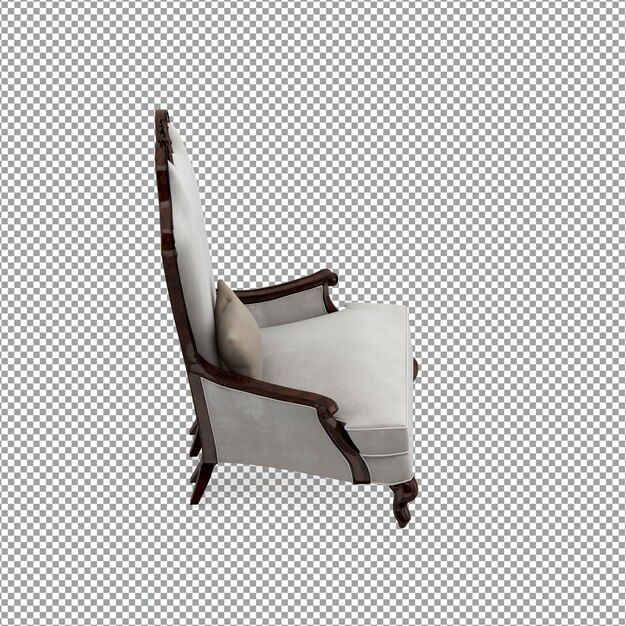 Renderização 3D de sofá minimalista isolado