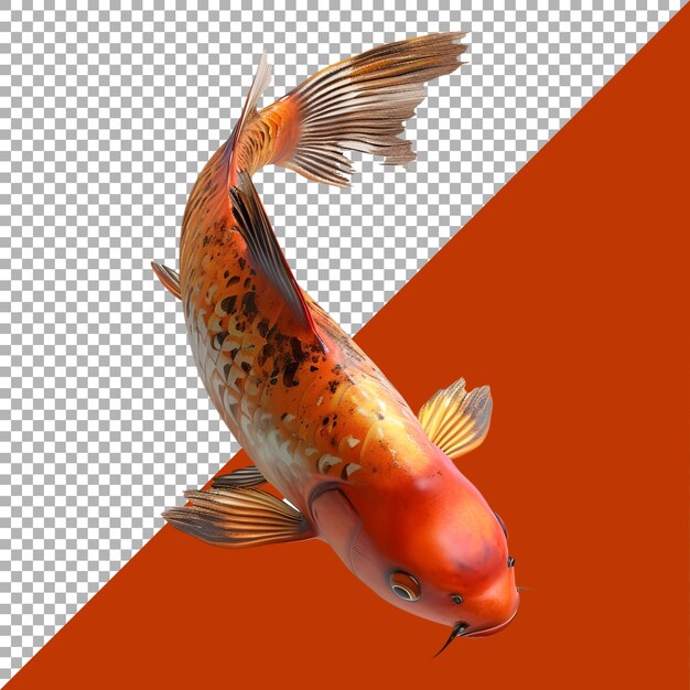 PSD renderização 3d de um belo peixe colorido em fundo transparente gerado por ai