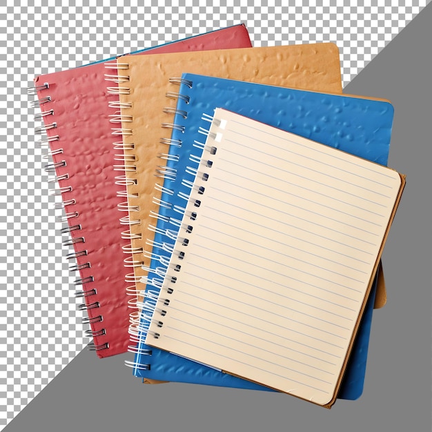 PSD renderização 3d de um caderno com caneta nele em fundo transparente ai gerado