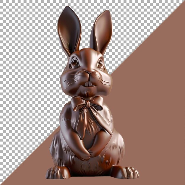 PSD renderização 3d de um coelho de chocolate em fundo transparente gerado por ai