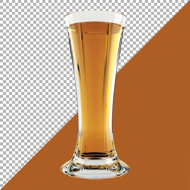 PSD renderização 3d de um copo de cerveja ou vinho em fundo transparente