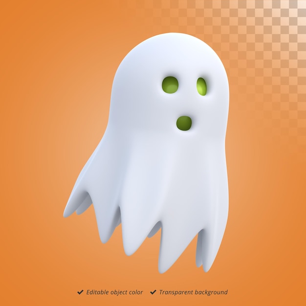 Renderização 3D de um fantasma para ilustração de Halloween