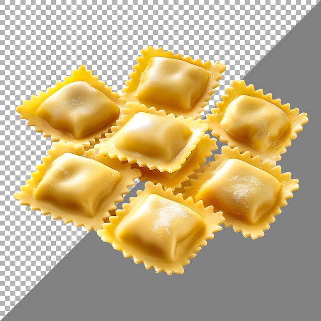 Renderização 3d de um fundo transparente de pasta de ravioli