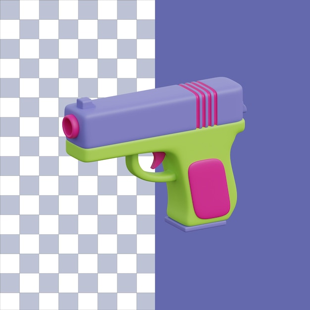 PSD renderização 3d de um ícone de arma militar arma