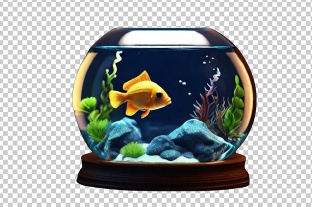 PSD renderização 3d de um lindo peixe tropical em uma tigela