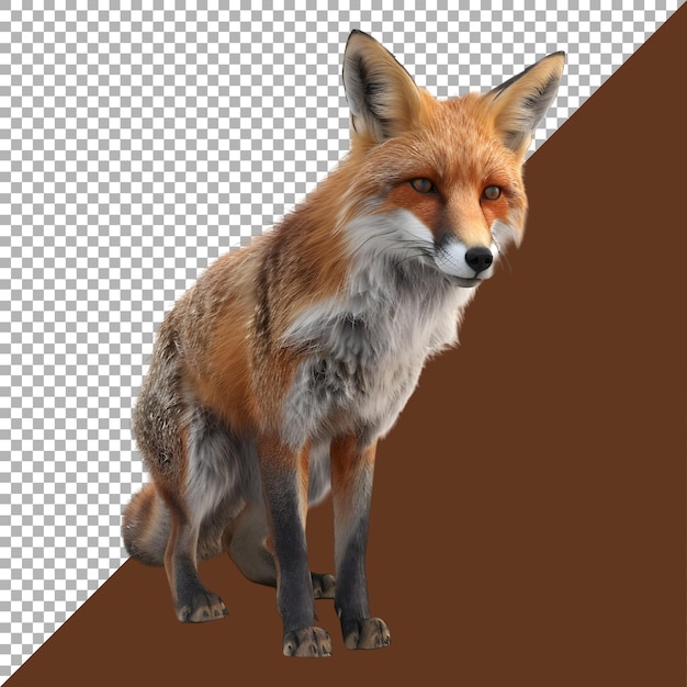 PSD renderização 3d de um lobo em pé sobre um fundo transparente gerado por ai