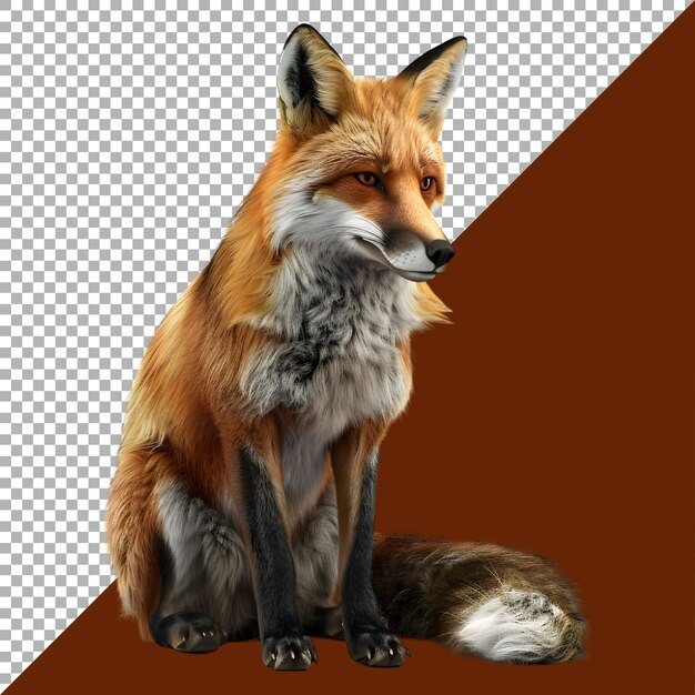 PSD renderização 3d de um lobo em pé sobre um fundo transparente gerado por ai