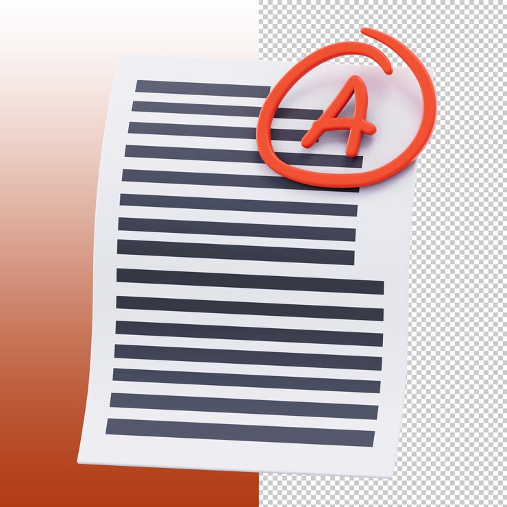 PSD renderização 3d de um papel de grau a