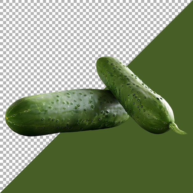 PSD renderização 3d de um pepino verde em fundo transparente
