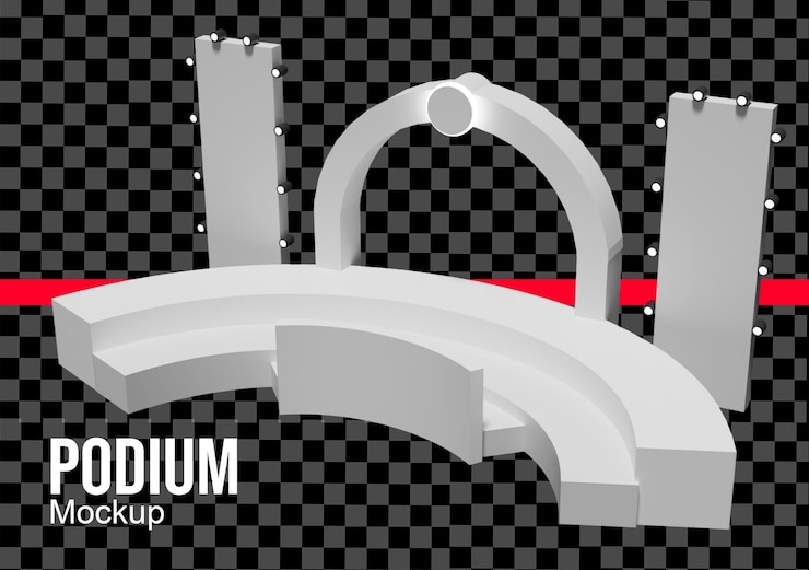 PSD renderização 3d de um pódio moderno para eventos e apresentações