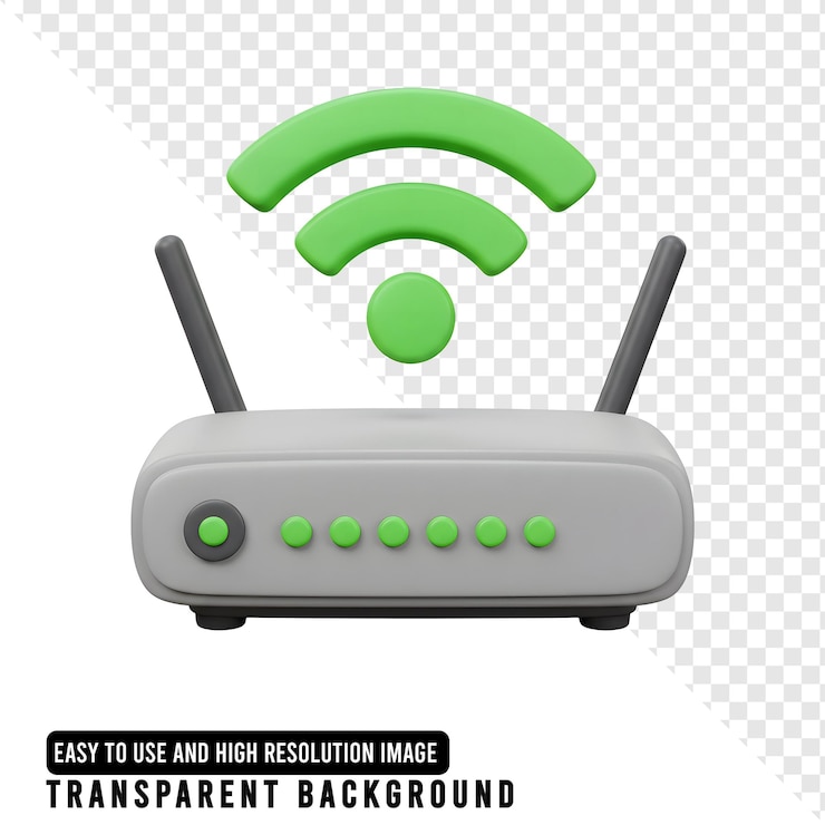 PSD renderização 3d de um roteador wi-fi