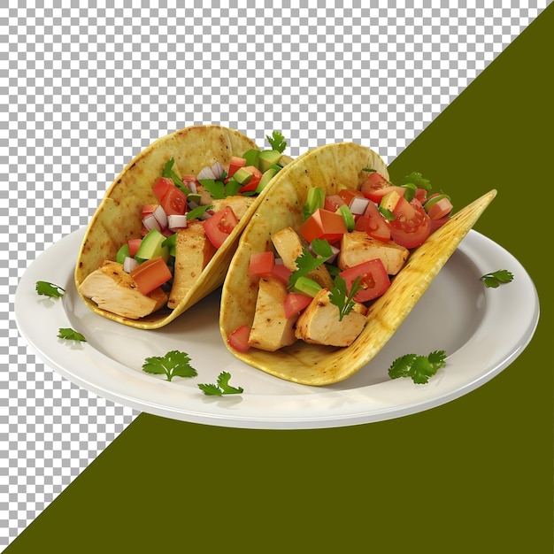 PSD renderização 3d de um tacos americano em fundo transparente gerado por ai