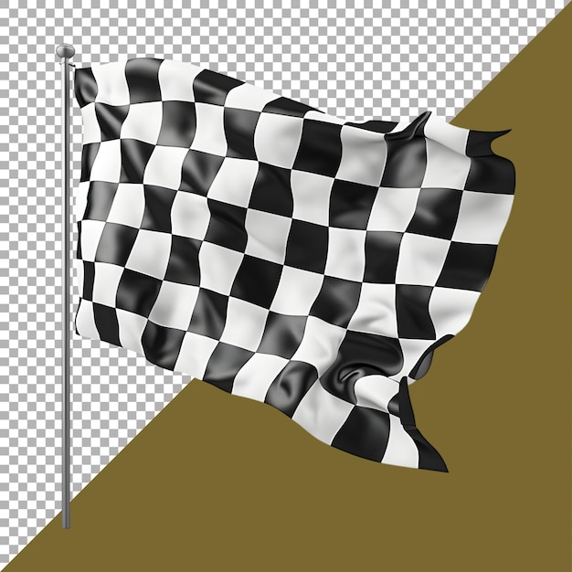 PSD renderização 3d de uma bandeira vencedora de corrida em fundo transparente ai gerado