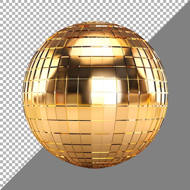 PSD renderização 3d de uma bola de discoteca em fundo transparente gerada por ai