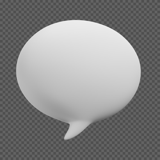Renderização 3D de uma bolha de fala branca