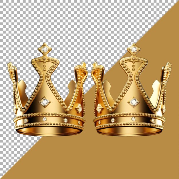 PSD renderização 3d de uma coroa real em fundo transparente ai gerado
