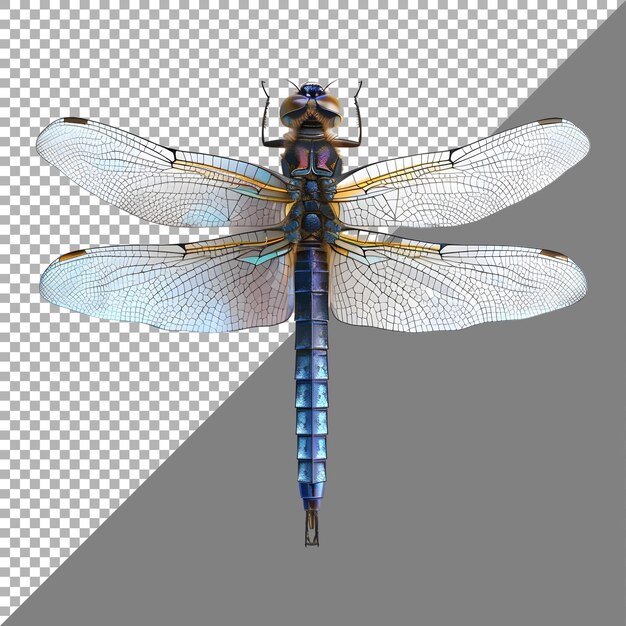 PSD renderização 3d de uma libélula em fundo transparente gerada por ai
