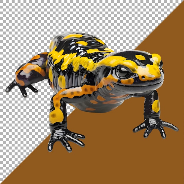 PSD renderização 3d de uma salamandra da floresta em fundo transparente