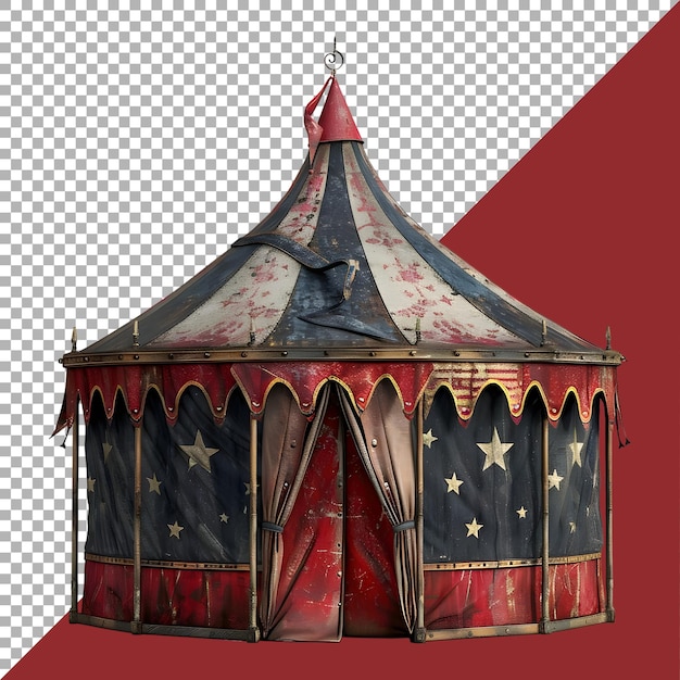 PSD renderização 3d de uma tenda de circo em fundo transparente