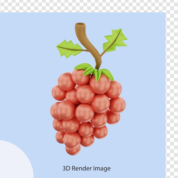 renderização 3D de uvas