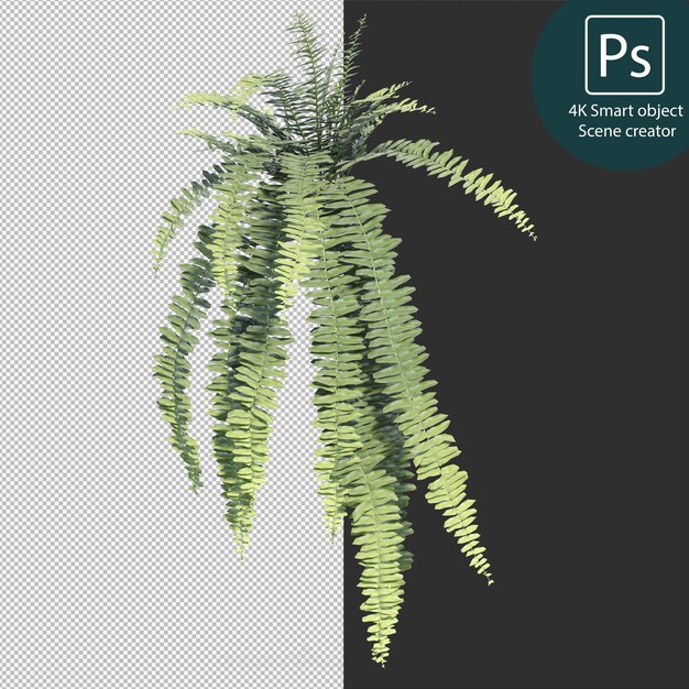 Renderização 3D de vários tipos de arranjos de arbustos e sebes