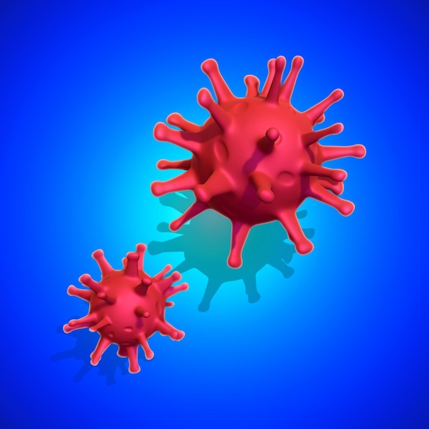 Renderização 3D de vírus microscópico