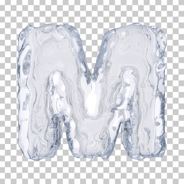 Renderização 3D do alfabeto de gelo M