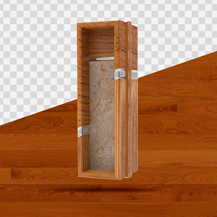 PSD renderização 3d do alfabeto de textura de madeira