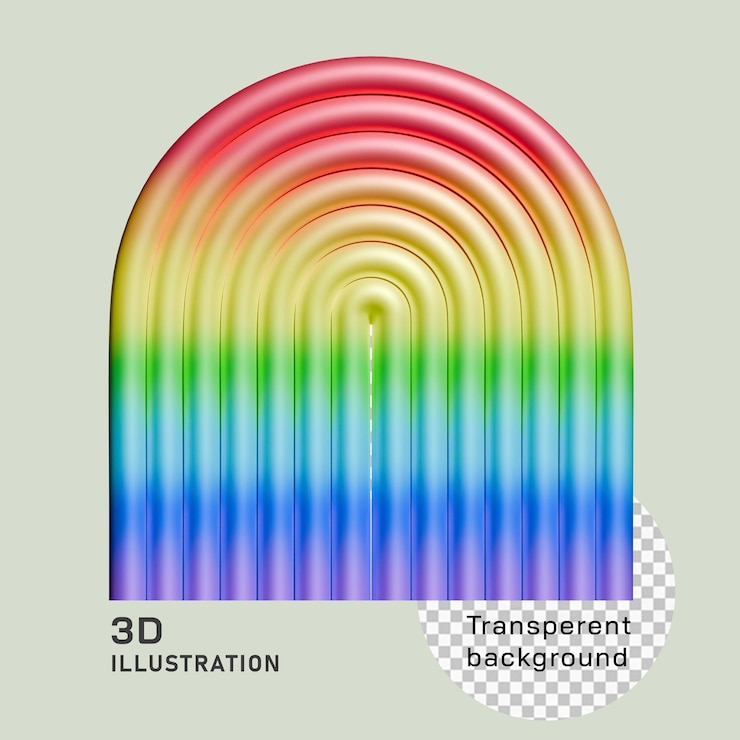 PSD renderização 3d do arco-íris