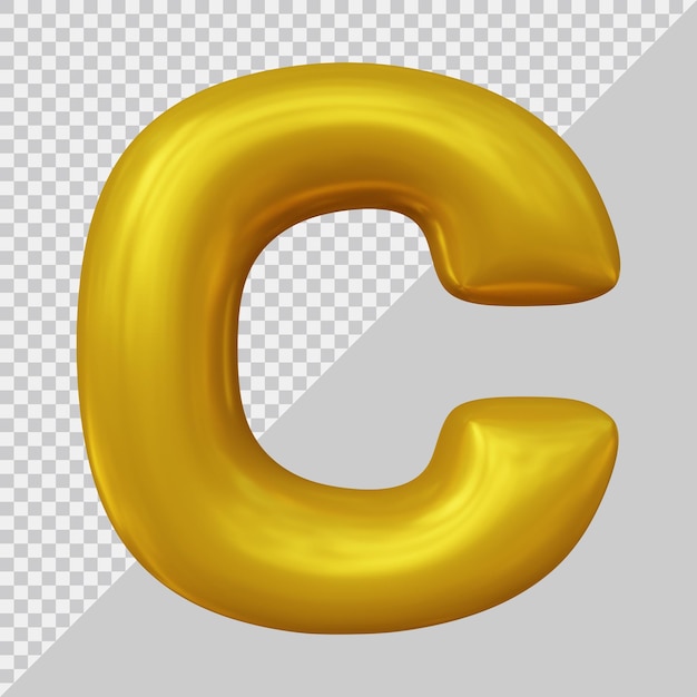Renderização 3d do balão da letra c do alfabeto