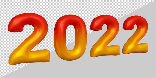 Renderização 3d do balão do ano 2022