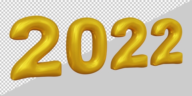 Renderização 3d do balão do ano 2022