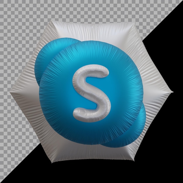 Renderização 3d do balão do ícone do skype